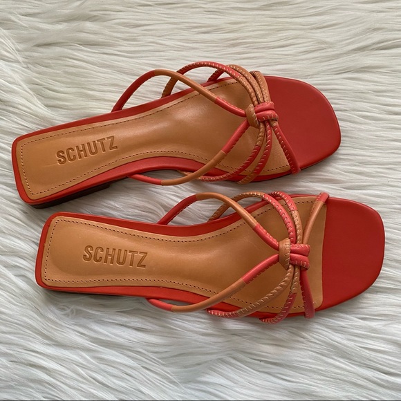 SCHUTZ Nathy Strappy Sandal 6 Coral/Toasty NIB - Picture 4 of 10